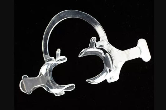 Gold Cura Dental Cheek Retractor with Wings & Handle – Clear, Pack of 2