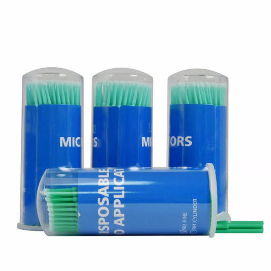 Gold Cura Micro Applicator Tips | Lint-Free Non-Drip Bendable Brush Tips for Dental Clinics