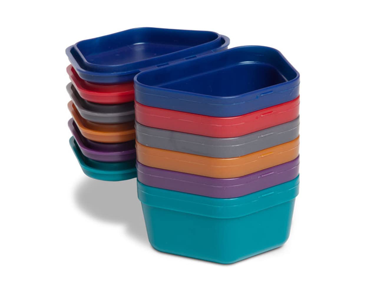 Gold Cura Denture Boxes – Pack of 10 Assorted-Colour Ventilated Denture Storage Boxes