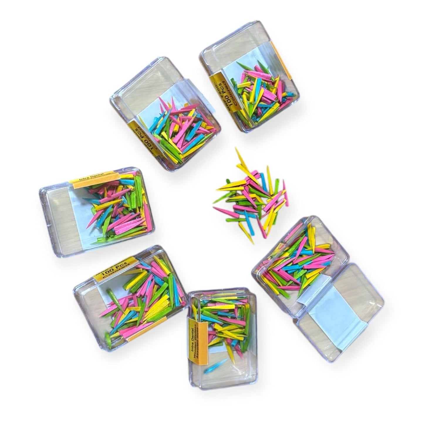 Gold Cura Wooden Wedges | Assorted Interdental Wedges Pack of 100 for Dental Clinics