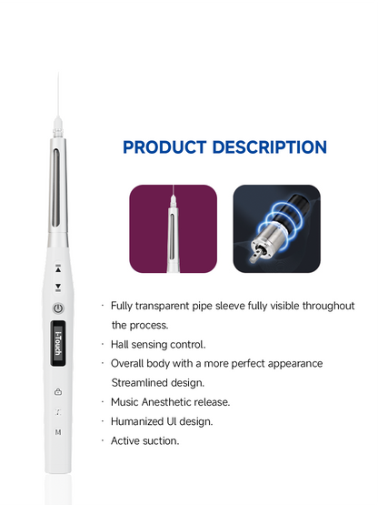 Rechargeable dental anesthesia injector with 250 mAh battery