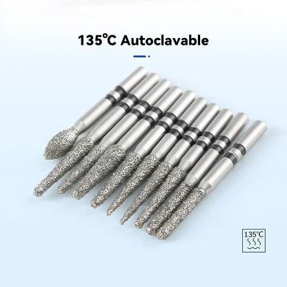 Dental cutting burs for ceramic restoration adjustment