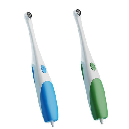 Blue and green wired dental intraoral camera colour assortment