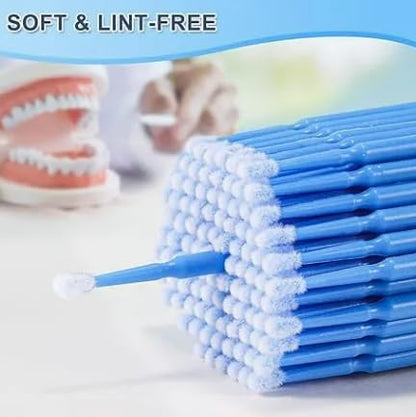 Gold Cura Micro Applicator Tips | Lint-Free Non-Drip Bendable Brush Tips for Dental Clinics