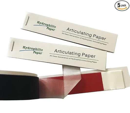 Gold Cura 100-micron red and blue dental articulating paper