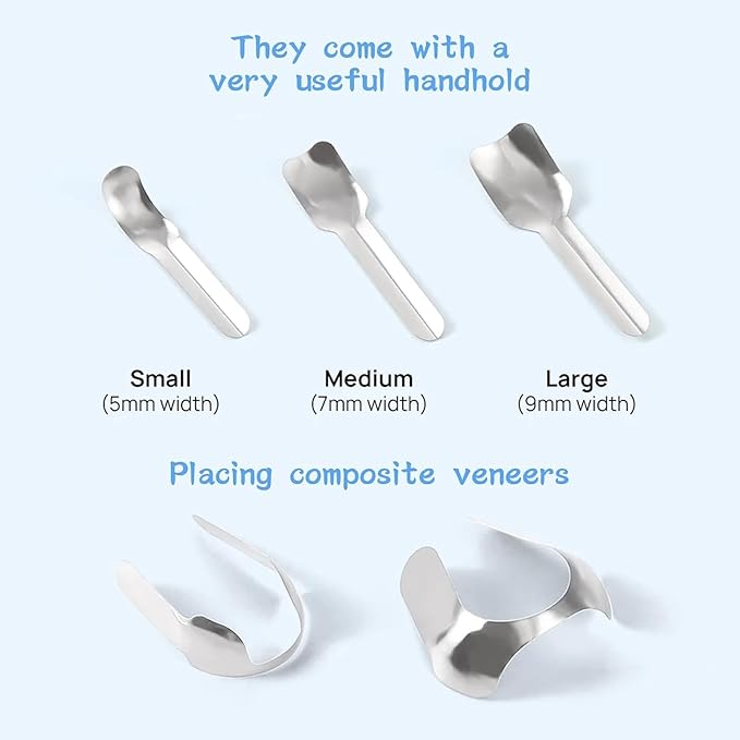 Gold Cura Anterior Matrix Band Kit | Metal Matrices & Strips 30 Pcs for Dental Clinics