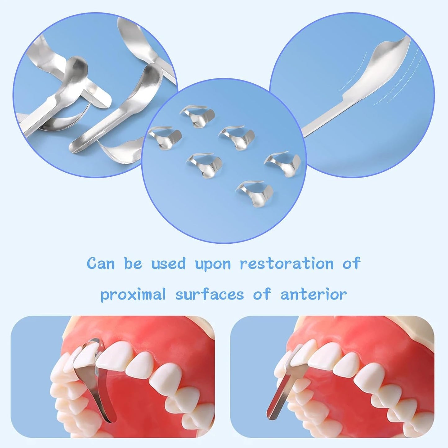 Gold Cura Anterior Matrix Band Kit | Metal Matrices & Strips 30 Pcs for Dental Clinics
