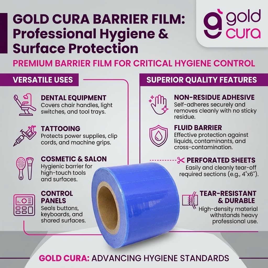 Single-use dental infection-control surface barrier film roll