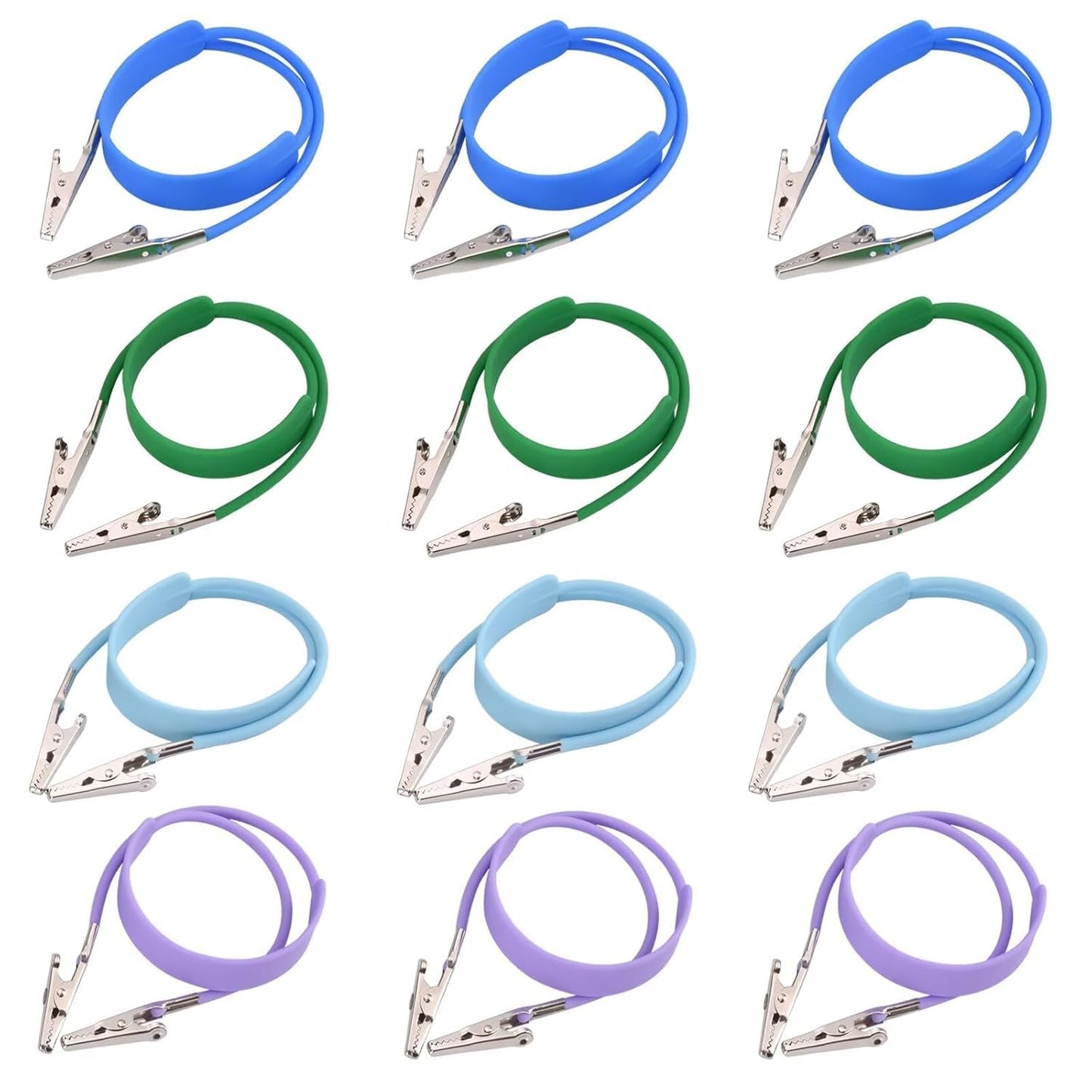 Gold Cura Dental Silicone Bib Clips | Autoclavable | Flexible | Stainless Steel Alligator | Extra Wide Neck Band | Assorted Colours | Pack of 1 Piece