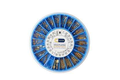Gold Cura gold-plated dental screw posts, pack of 120