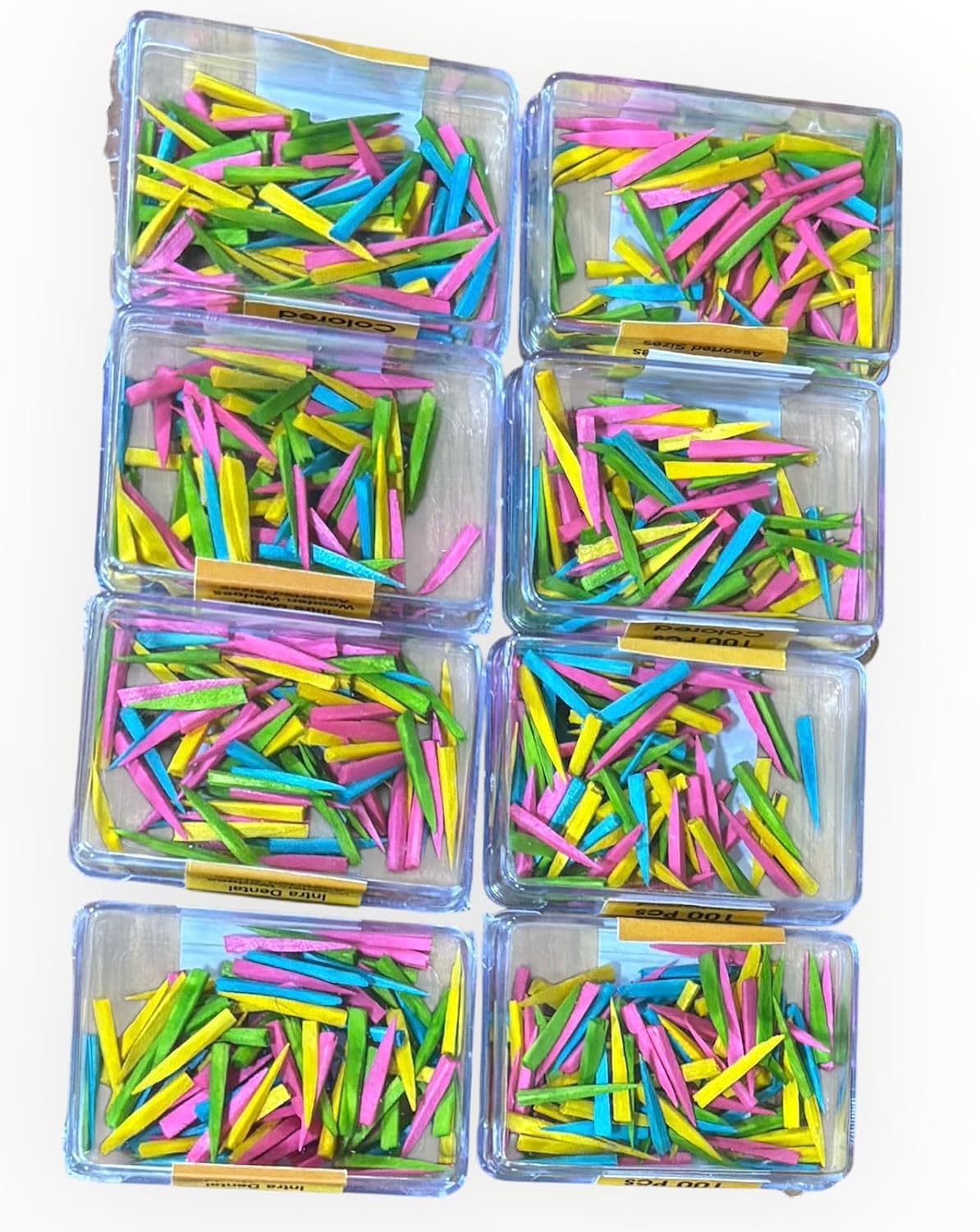 Gold Cura Wooden Wedges | Assorted Interdental Wedges Pack of 100 for Dental Clinics