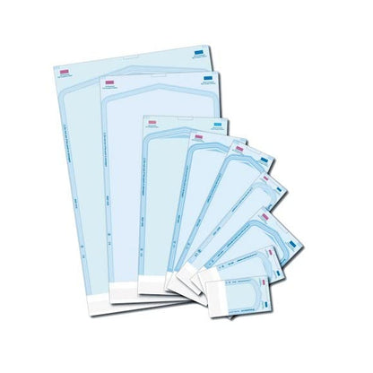 Gold Cura self-sealing sterilisation pouches for dental instruments