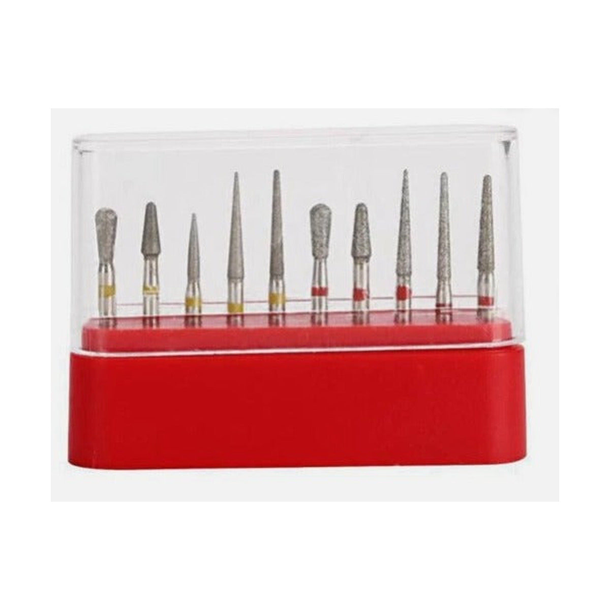 Gold Cura FG-118 polishing kit with 10 burs