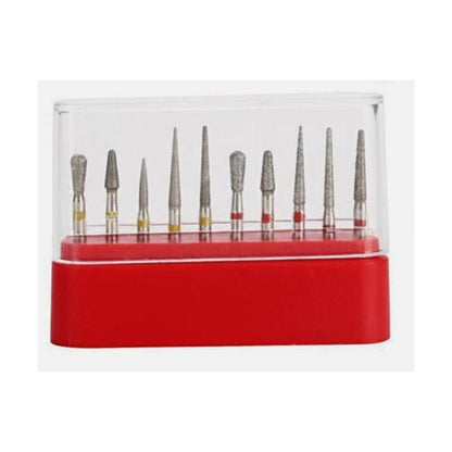 Gold Cura FG-118 polishing kit with 10 burs
