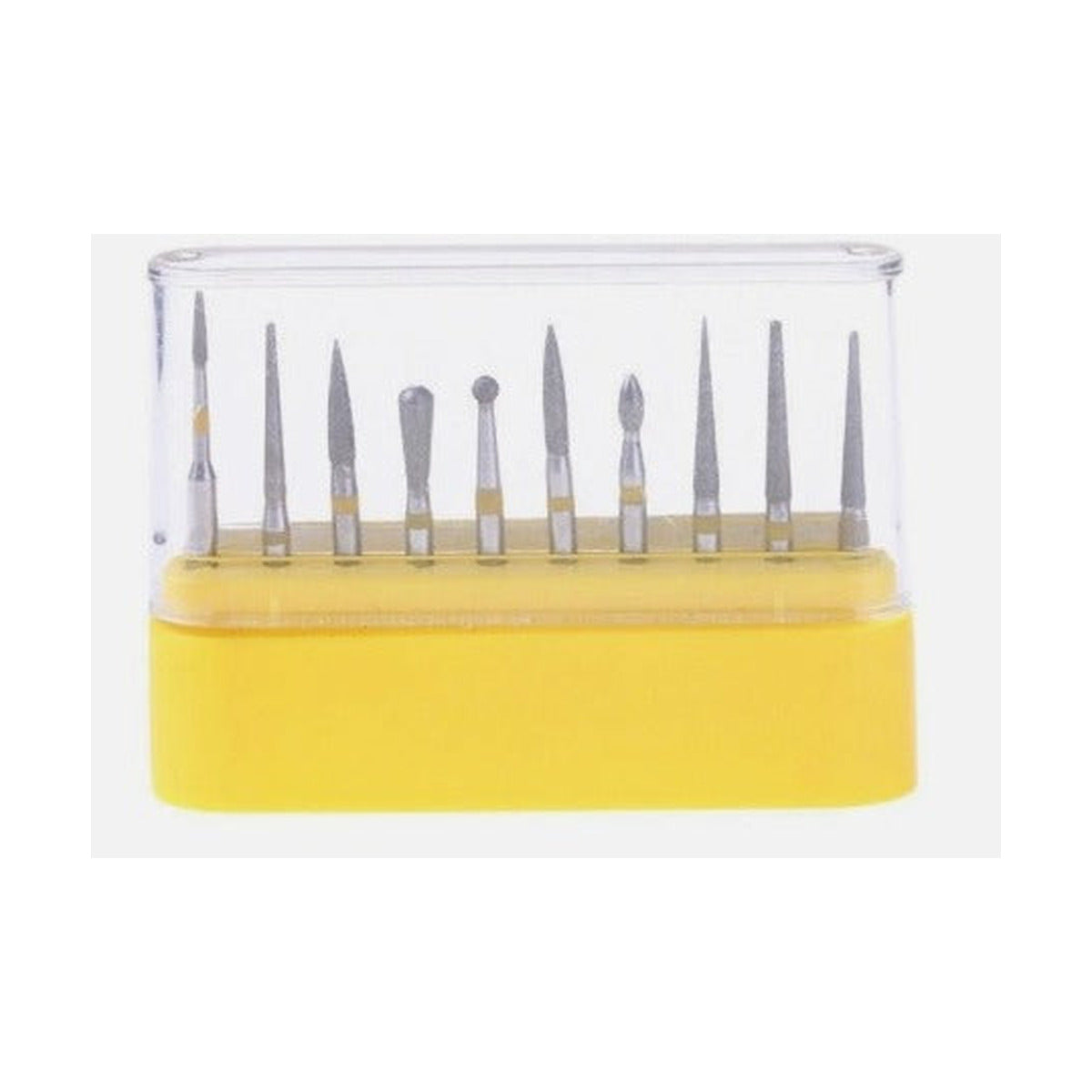 Gold Cura FG-105 ceramic and composite polishing kit with 10 burs
