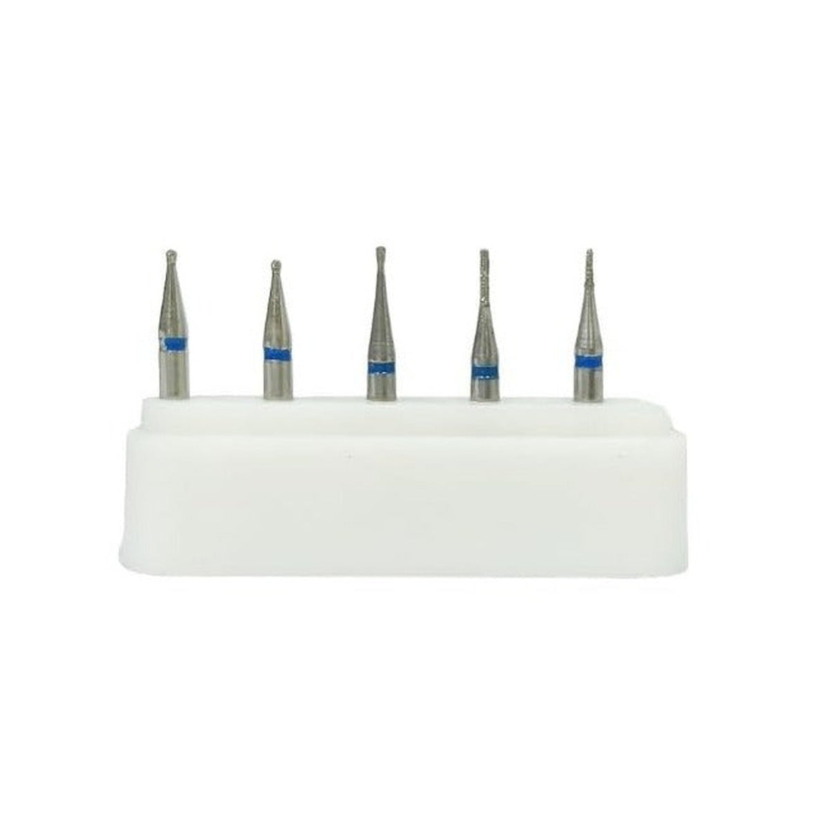Gold Cura student RA pointed 0.8 mm diamond bur kit with 5 burs
