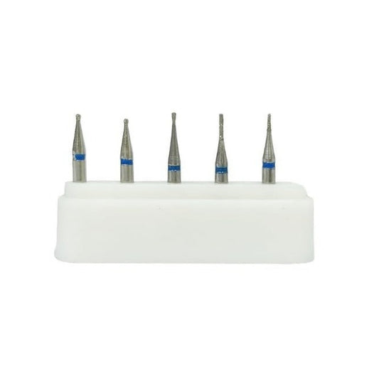Gold Cura student RA pointed 0.8 mm diamond bur kit with 5 burs