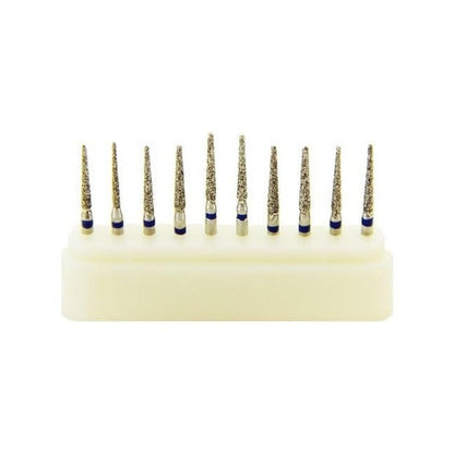 Gold Cura assorted taper diamond bur kit with 10 FG burs