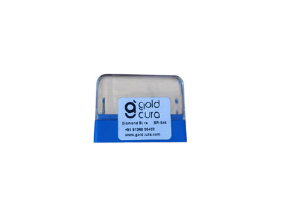 Gold Cura BR-S46 medium ball-round short-shank FG diamond burs, pack of 5