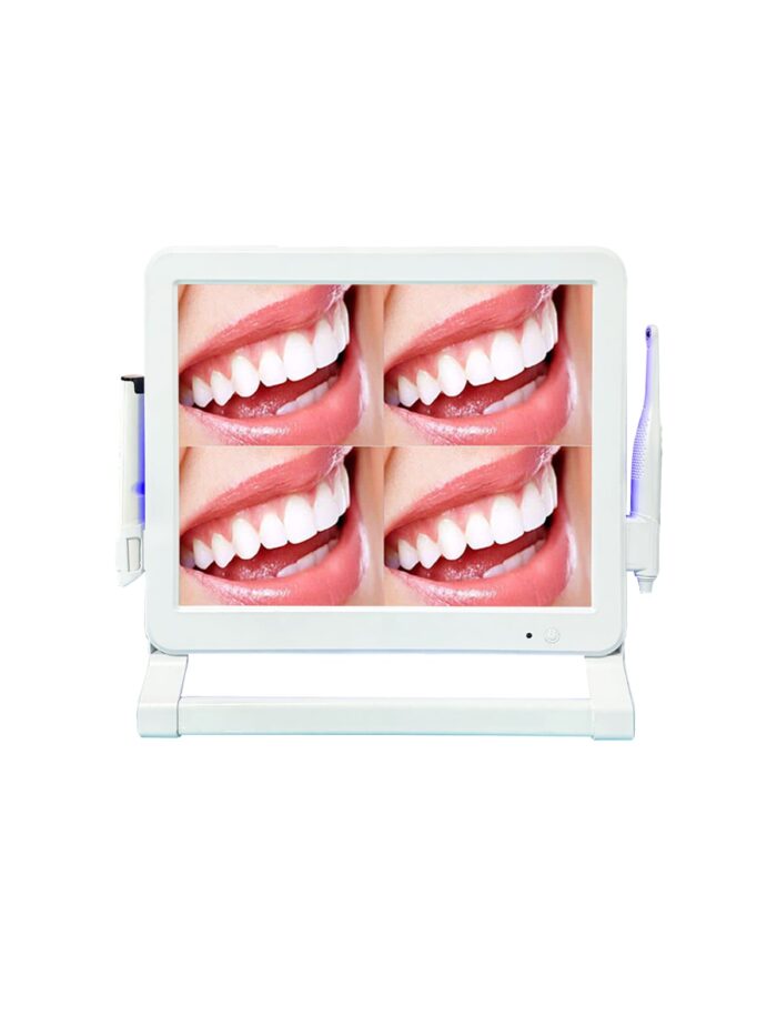 WiFi dental intraoral camera with 17-inch screen and flexible arm for chairside use