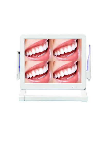 WiFi dental intraoral camera with 17-inch screen and flexible arm for chairside use