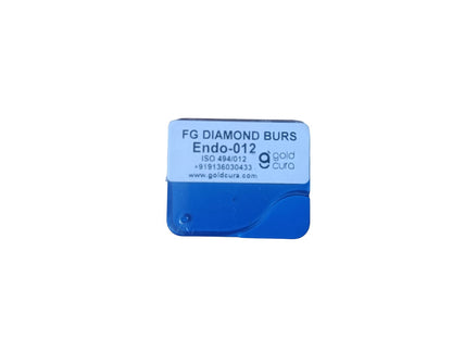 Gold Cura ENDO-012 narrow endo access FG diamond burs, pack of 5