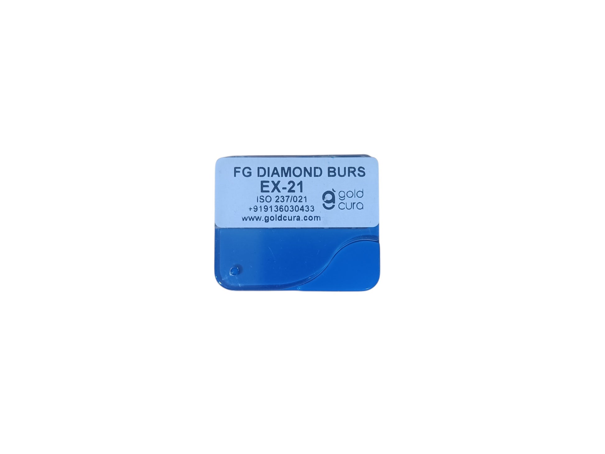 Gold Cura EX-21 medium pear-shape FG diamond burs, pack of 5