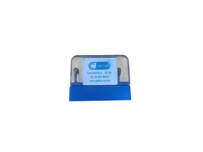 Gold Cura EX-26 broad pear-shape FG diamond burs, pack of 5
