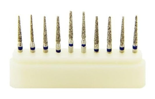 Gold Cura assorted taper diamond bur kit with 10 FG burs