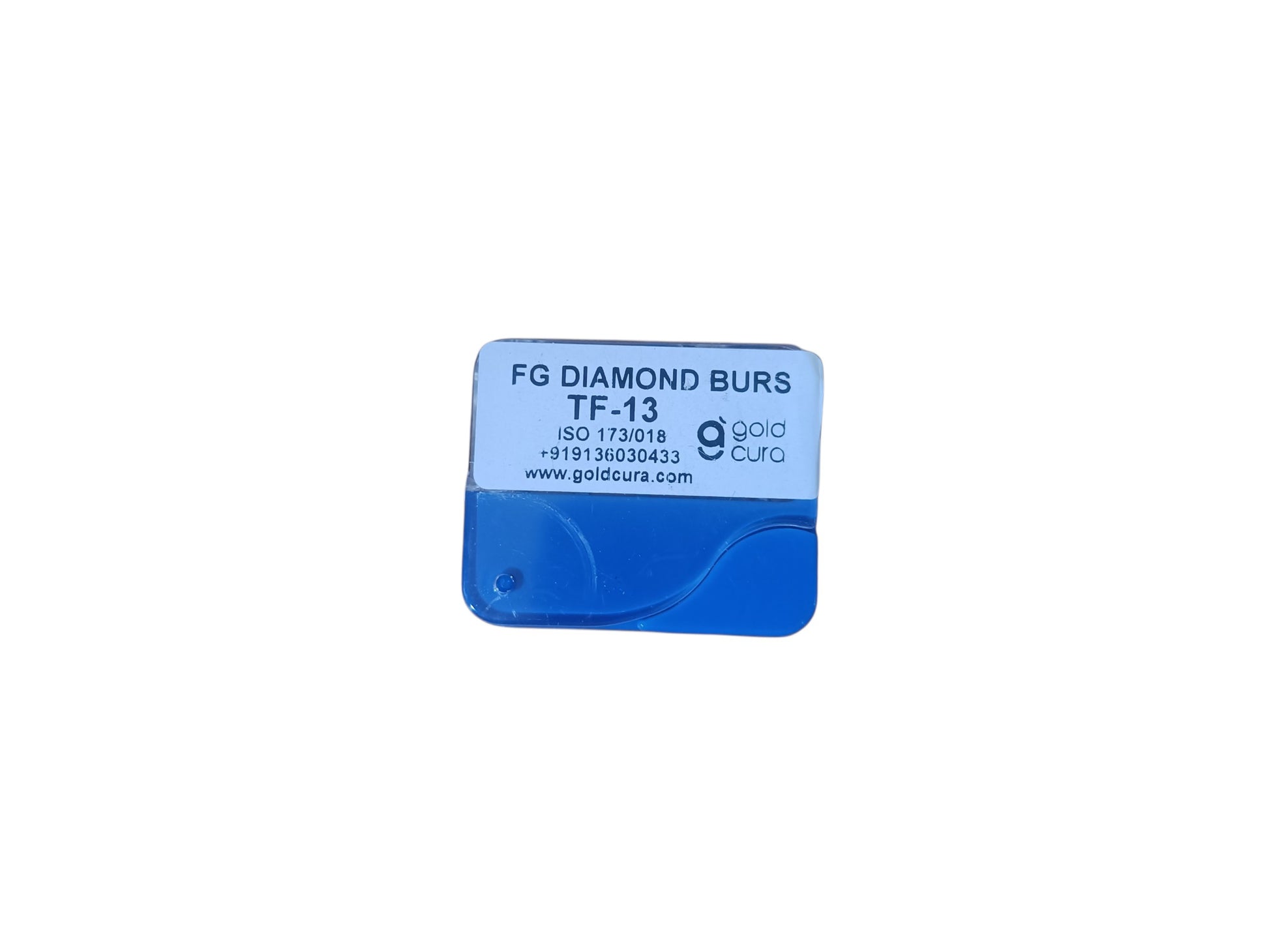 Gold Cura TF-13 tapered fissure flat-end FG diamond burs, pack of 5