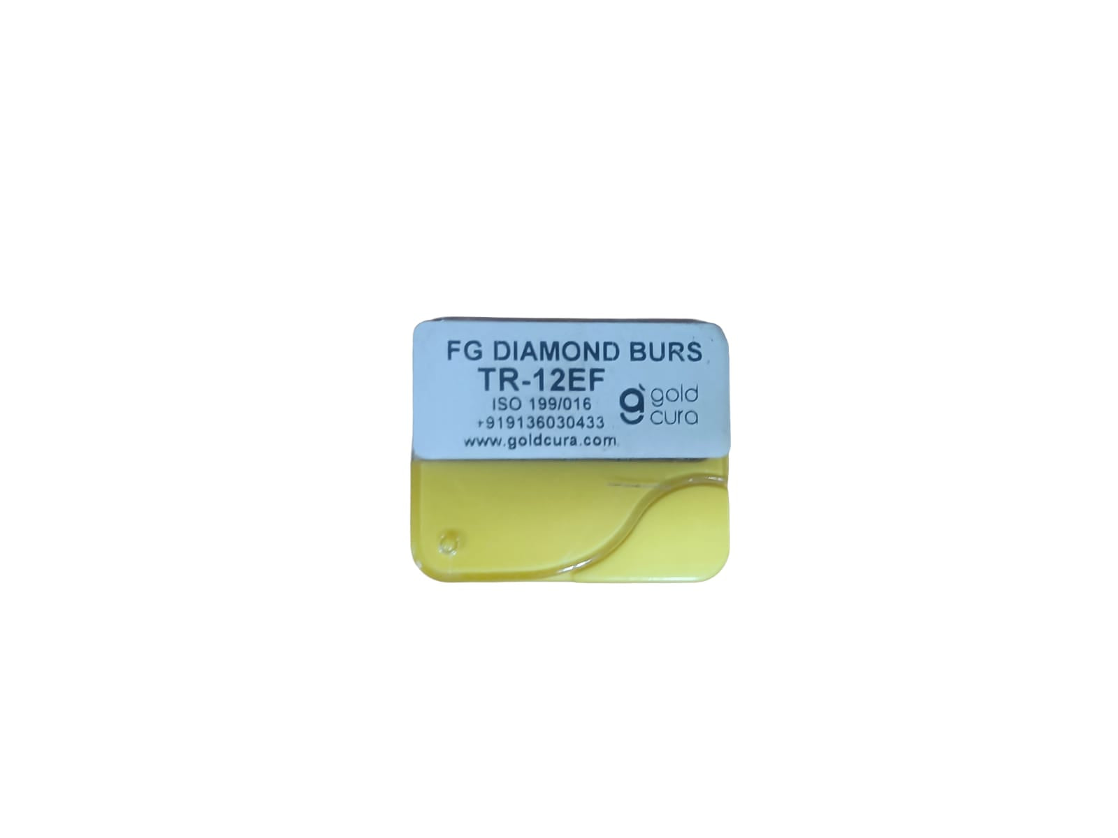 Gold Cura TR-12EF medium taper round-end extra-fine FG diamond burs, pack of 5