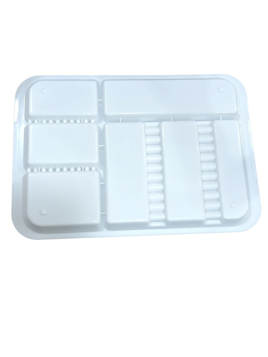 Gold Cura large plastic dental instrument tray in white
