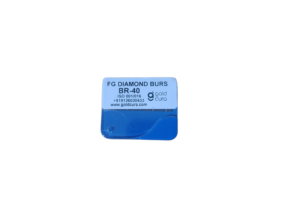 Gold Cura BR-40 medium ball round FG diamond burs, pack of 5