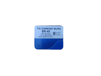 Gold Cura BR-45 small ball round FG diamond burs, pack of 5