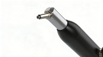 Close-up of replaceable carbide nozzle on dental sand blaster