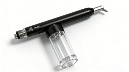 Gold Cura dental sand blaster with aluminium oxide powder reservoir