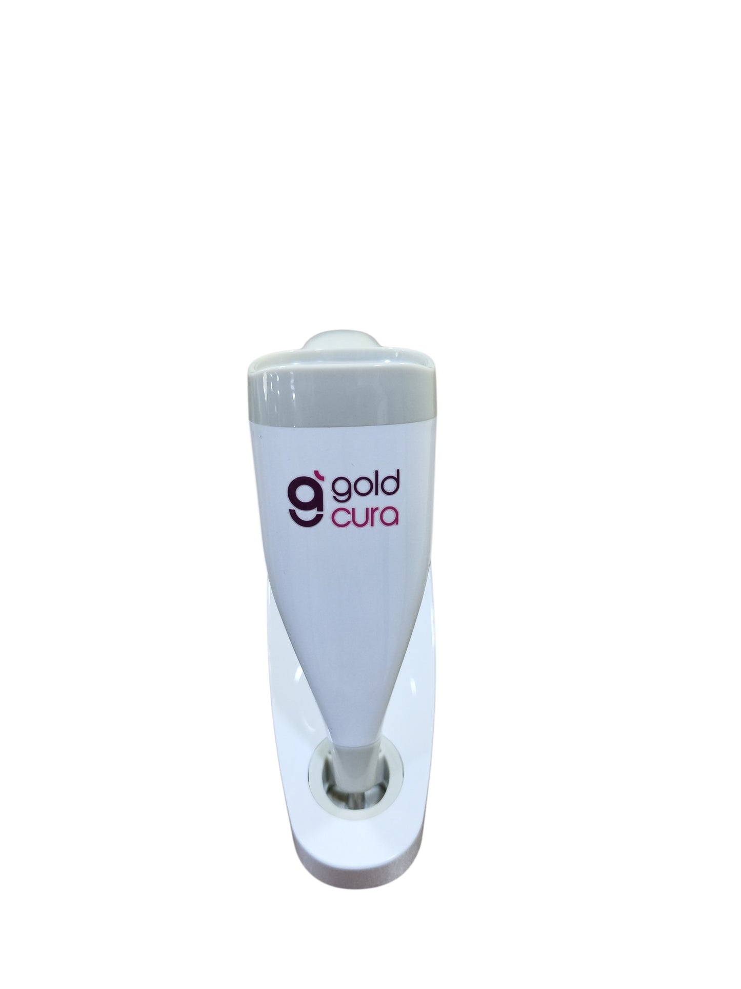 Gold Cura Digital Shade Guide handpiece front view with colour display and probe tip for intraoral tooth shade measurement