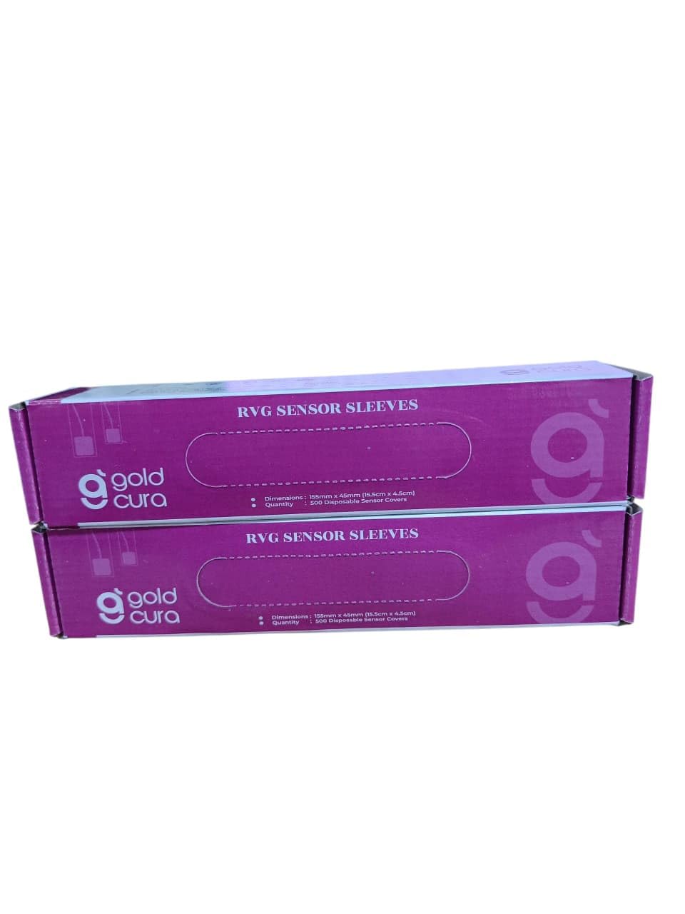 Gold Cura RVG Sensor Sleeves packaging side view