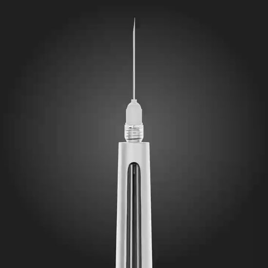Gold Cura dental anesthesia pen with aspiration product demonstration for dentists