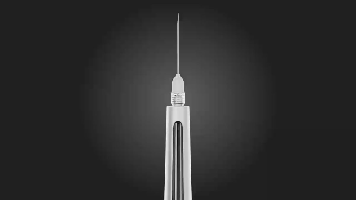 Gold Cura dental anesthesia pen with aspiration product demonstration for dentists