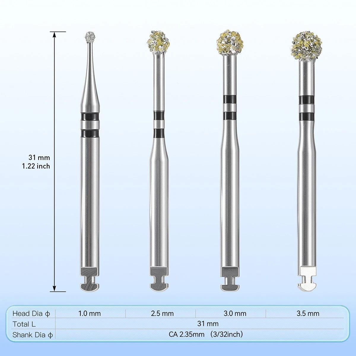 Gold Cura Dental Degranulation Kit – Surgical Debridement Burs