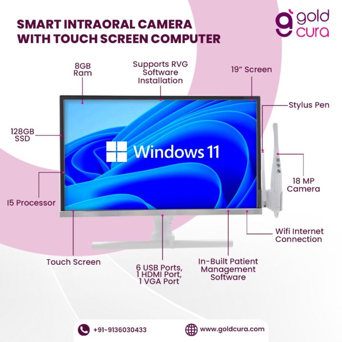All-in-One Dental Touch Screen Computer with Intraoral Camera | RVG Compatible System by Gold Cura